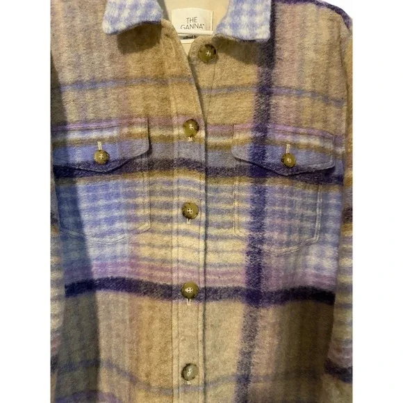 Wilfred Free Aritzia The Ganna Shirt Jacket Elaine Violet Purple Women's Size M - Picture 9 of 13